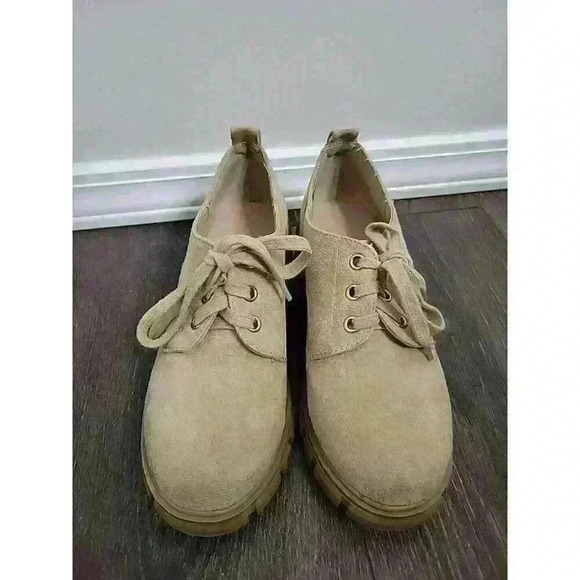 Soda Women's Platform‎ Cream Oxfords Women's size 6 Chunky Y2K Preppy - Picture 3 of 7